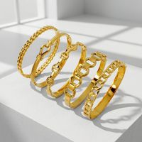 2026ZP Brazalete de Acero Inoxidable Chapado en Oro de 18K, Diseño Cubano Impermeable, Venta al por Mayor de Joyería