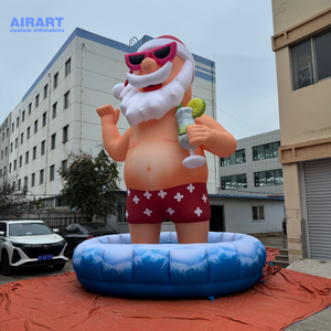 Decoración inflable de Papá Noel con soplador desmontable Decoración de fiesta de Navidad para interiores y exteriores - Product Image 1