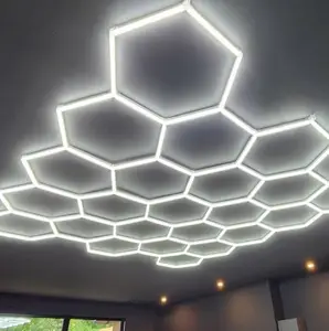 Luz de garaje LED hexagonal profesional de alta calidad DIY para Estación de lavado de coches diseño de techo de garaje luces Led hexagonales