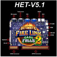 Carte de jeu PCB à monnayeur Cash Falls 2 5-en-1 Ultimate Fire Link Vertical Pass Skill Game pour 4 machines d'arcade
