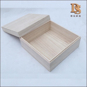 Boîte à bibelots en bois bon marché boîte d'emballage de livre en paulownia plaine personnalisée boîte de <span class=keywords><strong>rangement</strong></span> de bijoux en bois non fini - Product Image 4