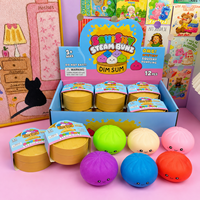 Balle anti-stress souple en forme de boulette souriante unie, jouet de décompression à pincer, modèle Baozi, cadeau d'anniversaire