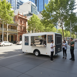 Carretto Gelati Moderno, Rimorchio per Fast Food Completamente Attrezzato, Chiosco Mobile per Hamburger e Caffè, Food Truck Portatile - Product Image 6