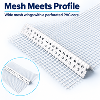 Profil de fenêtre en PVC EIFS/DEFS avec bord de gouttière apparent et moustiquaire en fibre de verre, et cornière en PVC.