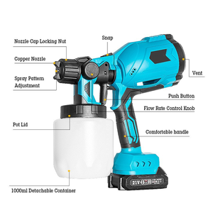 Pulvérisateur de <span class=keywords><strong>peinture</strong></span> sans air haute efficacité 21V avec machine à <span class=keywords><strong>peinture</strong></span> de 5L pour la <span class=keywords><strong>peinture</strong></span> murale et de meubles en DIY - Product Image 3