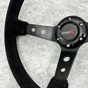 พวงมาลัยรถแข่ง JDM แบบปรับแต่งได้ วัสดุหนังกลับสากล ความลึก 9 ซม. - Product Image 3