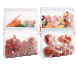 Safe Food Storage <b>Bags</b> Stand Up, Leakproof Reusable Gallon Freezer <b>Bags</b>, Silicone Ziplock <b>Bag</b> - Product Image 1
