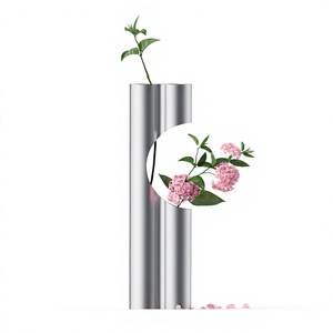 Luxury Stainless steel Tabletop Vases silver Finish Decorative for home & office wedding decoration centrepiece - Product Image 1