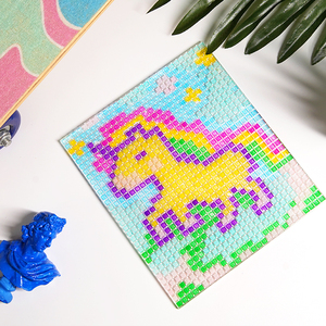 Kit Atrapasueños de Píxeles Wingart Unicornio para Niños, Manualidad de Pintura por Números con Pinturas Acrílicas Transparentes, Regalo Artístico Creativo - Product Image 5