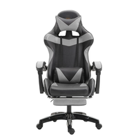 Chaise de jeu personnalisable avec logo fournisseur, accoudoirs réglables, mousse haute densité, repose-pieds en cuir PU, vérin à gaz, dossier haut pour gamer