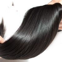 Extensions de cheveux humains péruviens et brésiliens de 8 à 40 pouces, 100 % vierges Remy, lisses et soyeux, en provenance de Chine