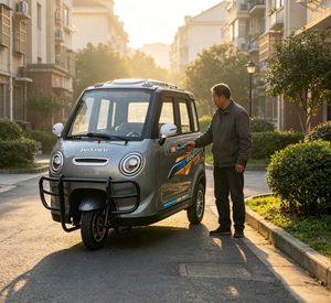 Tricycle <span class=keywords><strong>taxi</strong></span> électrique à trois roues à carrosserie fermée pour le transport de passagers, vitesse ≤30 km/h, autonomie 50-70 km - Product Image 1
