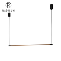 Suspension LED Linéaire Minimaliste en Aluminium et Acrylique, Style Nordique Moderne, Lampe Bandeau pour Bureau et Bar, Lustre Géométrique, Article de Designer en Gros