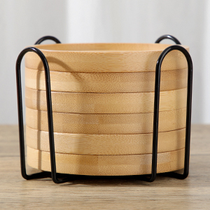 Juego de 6 Posavasos de Madera de Acacia Ecológicos de Lujo Antideslizantes con Soporte, Decoración Navideña para el Hogar y la Oficina, Alfombrillas para Mesa de Centro y Escritorio - Product Image 1