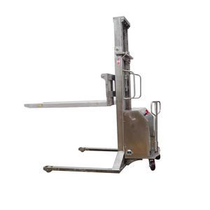 Apilador de paletas de elevación semiautomático de acero inoxidable, elevador eléctrico de paletas de 1000kg - Product Image 1