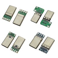 Venta al por mayor Tipo C 16 Pin / 24 Pin Conector macho con placa PCB Terminación de soldadura Montaje Conector USB para carga rápida