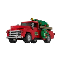 PB PB8849 Juguete de Construcción, Camión de Árbol de Navidad, Modelo de Coche, Educativo, DIY, ABS, Escala 1:32, Juego de Bloques de Construcción, 611 Piezas