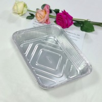 Barquette en aluminium profonde demi-taille 9*13 pouces avec couvercle en papier, 3200 ml, 7 lb, pour traiteur, emballage alimentaire + couvercle