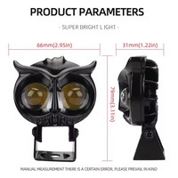 Lampe antibrouillard étanche hibou double couleur LED système d'éclairage laser pour moto phares de moto