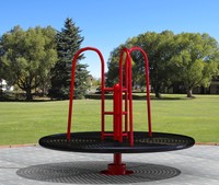 Manège pour enfants en plastique de haute qualité, volant de direction, chaise pivotante, couleur personnalisée, équipement de divertissement en plein air
