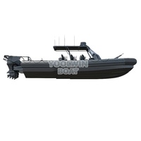 Bateau semi-rigide en aluminium robuste de 9,6 m avec vitesse de 60 nœuds, capacité de 20 personnes pour le sauvetage gouvernemental, la croisière et la pêche