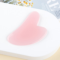 Masseur facial EwayHealth de haute qualité, ensemble Gua Sha en résine naturelle, rouleau de jade rose, modèle EW-JR-003, emballage en boîte, rouleau pour le cou