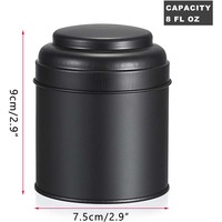 Boîte à thé en métal hermétique personnalisée avec emballage, double couvercle, boîte ronde en étain pour café, conteneur pour aliments et thé