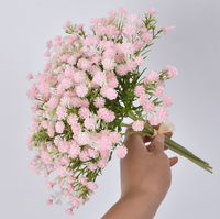 Fleurs artificielles de gypsophile, fausses fleurs, faites à la main, pour mariée, 7 pièces, Saint-Valentin, Thanksgiving, longue durée