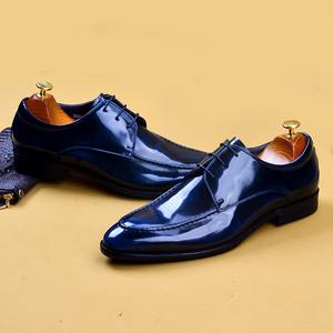 Chaussures habillées décontractées pour homme en cuir véritable, finition colorée, respirantes, légères, semelle en caoutchouc, pour mariage - Product Image 2