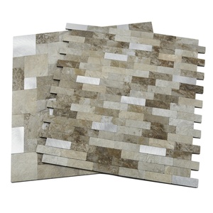 Brown Faux Stone Strip Waterproof Kitchen <b>Backsplash</b> Mosaic Peel and Stick <b>Tiles</b> for Home Decor - Product Image 5