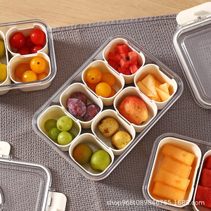 Water Nut Storage <b>Box</b> Rectangle With Lid Divided Sections For <b>Snacks</b> Dried Fruit Tea Home Use - Product Image 1