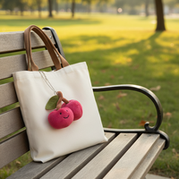 Porte-clés en peluche cerise, rembourré en coton PP, 0-10 cm, personnalisable, mignon, jouet en peluche en forme de fruit, accessoires de fête, pendentif de sac à dos