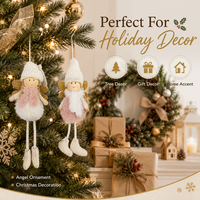 Handgefertigter Weihnachtsengel als Plüschfigur, Hängedekoration für den Weihnachtsbaum, Festtagszubehör, Geschenk für Zuhause und Partys