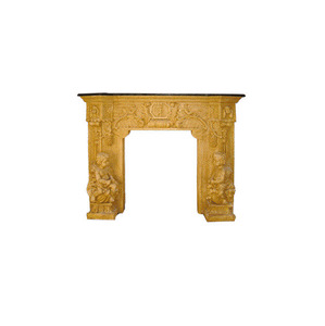 Repisa de Chimenea con Motivo de Querubín, Repisa Decorativa Exquisitamente Tallada con Diseños Angélicos, Diseño Moderno para Hotel - Product Image 1