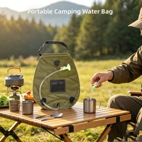 Sac de douche multifonctionnel de type sac à dos, grande capacité, pliable, en PVC souple, sac à eau 20L, camping, bain en plein air, portable