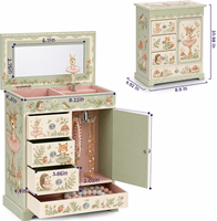 Boîte à musique animaux de la forêt, boîte à musique ballerine, organisateur pour enfants avec miroir, tiroir de rangement, collier, carrousel, vente en gros