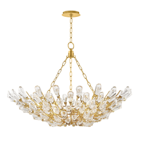 Lustre élégant en cristal de conception de branche de fantaisie décoration d'intérieur villa de luxe suspension moderne faite maison