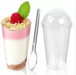 Quantidade mínima de encomenda: 100 conjuntos de copos de mousse de 90ml (3oz) em plástico PS, descartáveis, para sobremesas, sorvetes e pudins, com tampa e colher. - Product Image 3