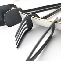 Ensemble de couverts modernes en acier inoxydable 304, personnalisés et uniques, cuillère et fourchette suspendues pour le service du café et du thé, pour tasse
