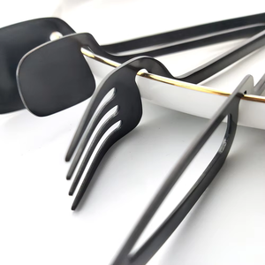 Modern Stainless Steel 304 Unique Custom Metal Coffee Tea Serving Hanging Spoon Fork Cutlery <b>Flatware</b> <b>Set</b> for Cup - Product Image 2