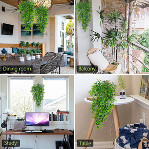 Artificial Bamboo <b>Leaf</b> <b>Wall</b> Hanging 5 Fork 69 Mesh Plastic Vines For Home <b>Decor</b> And Outdoor Use - Product Image 3