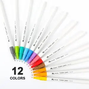 Mobee P-636 0.4mm, ujung ekstra banyak warna tahan air menulis dengan halus kaligrafi fineliner untuk menggambar