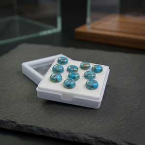 Turquesa azul cobre, cabujón redondo, piedra preciosa suelta para la elaboración de joyería. - Product Image 3
