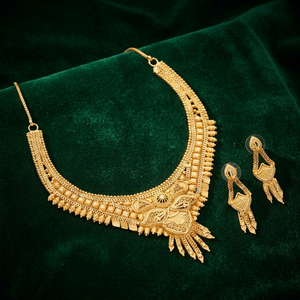 Gold Plated Forming Necklaces Traditional & Special Occasion Wedding Gift for Women <b>Copper</b> & Brass Chapado En Oro Oro Laminado - Product Image 1