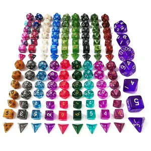 ที่กำหนดเองพลาสติกที่มีสีสัน Mini Polyhedral เกมชุดลูกเต๋าสำหรับ DND หรือ RPG