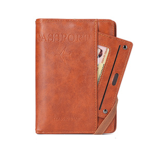 HANFEIZI Cartera Retro para Boletos <span class=keywords><strong>de</strong></span> Avión, Tarjetero, Estuche para Pasaporte <span class=keywords><strong>de</strong></span> Viaje, Porta Pasaportes <span class=keywords><strong>de</strong></span> PU - Product Image 2