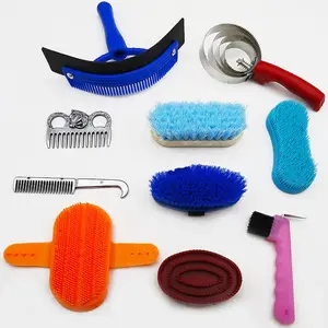 Ten-piece Set of Horse Cleaning Supplies Professional Bag Set Kit Brushes Grooming Kit