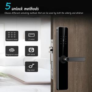 Serrure Intelligente Personnalisée <span class=keywords><strong>à</strong></span> <span class=keywords><strong>Prix</strong></span> Abordable avec RFID, Poignée Or/Argent, Déverrouillage par Carte WiFi, Logiciel Gratuit - Product Image 6