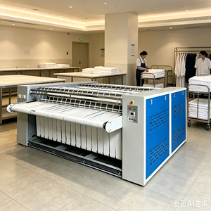 Macchina da stiro industriale a doppio rullo, attrezzatura per lavanderie e lavelli, per stirare lenzuola e federe - Product Image 2