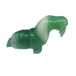 Customized green aventurine carving elephant seal Healing Natural Crystal stone Crafts Carving sea horse Animals for sale